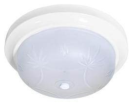 Plafon Sol Para 2 Lampadas Alumínio Bacia de Vidro Lapidada