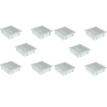 Plafon Space Emb. Quad. 20cm Alum. Vidro Fosco E-27 1 Lamp. Max 60w Branco 10 Unidades