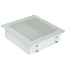 Plafon Space Emb. Quad. 20cm Alum. Vidro Fosco E-27 1 Lamp. Max 60w Branco