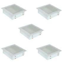 Plafon Space Emb. Quad. 30cm Alum. Vidro Fosco E-27 3 Lamp. Max 60w Branco 05 Unidades Plafon Space Emb. Quad. 30cm Alum. Vidro Fosco E-27 3 Lamp. Max 60w Branco 05 Unidades