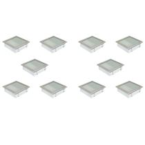 Plafon Space Emb. Quad. 30cm Alum. Vidro Fosco E-27 3 Lamp. Max 60w Escovado 10 Unidades