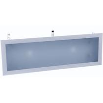 Plafon Space Emb. Ret. 75cm Alum. Vidro Fosco 2x20w Fluor. Branco