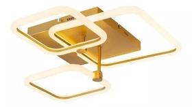 Plafon Space Square Triple Square Dourado 49W Bronzearte