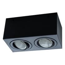 Plafon Spot Alumínio Sobrepor Preto p/ 2 LED PAR20 ST2909