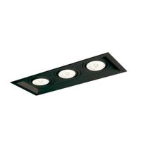 Plafon Spot Embutir Direcionável 3 Lâmpadas Par20 Preto