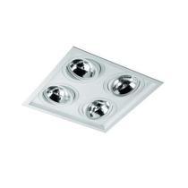 Plafon Spot Embutir Direcionável 4 Lâmpadas AR111 Branco RL Plafon Spot Embutir Direcionável 4 Lâmpadas AR111 Branco RL