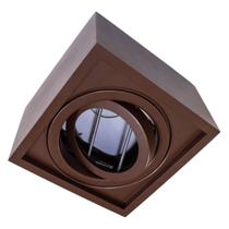 Plafon Spot Quadrado Premium Marrom Sobrepor Gu10 P/ Ar111 St1573