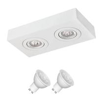 Plafon Spot Sobrepor Com 2 Lâmpadas Led Dicróica Branco Quente Plafon Spot Sobrepor Com 2 Lâmpadas Led Dicróica Branco Quente