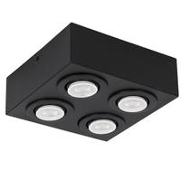 Plafon Spot Sobrepor Direcionável 4 Lâmpadas Par20 Preto RL