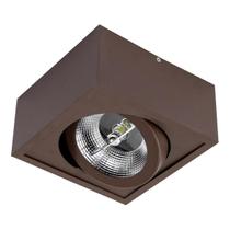 Plafon Spot Sobrepor Quad Marrom Box Orluce + LED AR111 Br. Quente ST2763