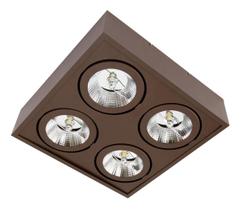 Plafon Spot Sobrepor Quadrado Box Marrom P/ AR111 Orluce ST2765 Plafon Spot Sobrepor Quadrado Box Marrom P/ AR111 Orluce ST2765