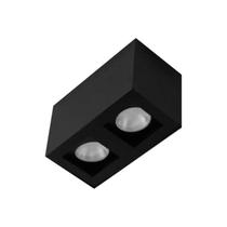 Plafon square 2xpar20 11x21,3x13cm preto