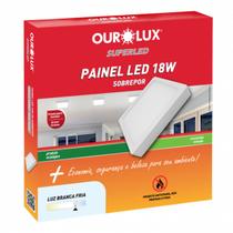 Plafon Superled Sobrepor 18W BIV 6500K Quadrado Ourolux