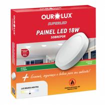 Plafon Superled Sobrepor 18W BIV 6500K Redondo Ourolux