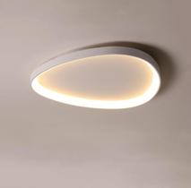 Plafon tear led moderno 42cm branco luz 3000k