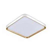 Plafon toronto quad branco c dourado 40cm 36w 3k/6k/4k bivolt