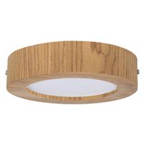 Plafon Wood Madeira Redondo Led 12W Bivolt Freijó