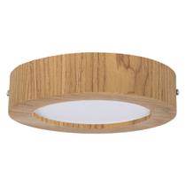 Plafon Wood Madeira Redondo Led 18W Bivolt Freijó