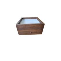 Plafon Wood Quadrado 20 cm - 2 Luzes - Imbuia