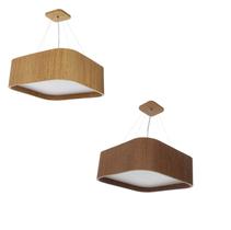 Plafon Wood Quadrado Arredondado 30 x 30cm - 2 luzes E27 Plafon Wood Quadrado Arredondado 30 x 30cm - 2 luzes E27