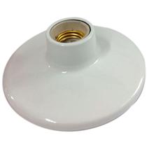 Plafonier Plafon Aluminio Branco Lampada E27 Em Porcelana