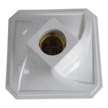 Plafonier Plafon Quadrado Branco E27 Bocal Porcelana Bivolt