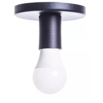 Plafonier Plafon Teto Sobrepor Aluminio Garagem Beiral Preto