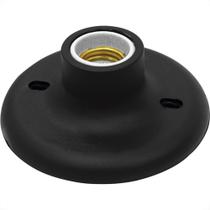 Plafonier Pvc Taschibra Preto Redondo Soquete Porcelana E27 -02 Plafonier Pvc Taschibra Preto Redondo Soquete Porcelana E27 -02