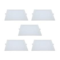 Plafons Modaza de Embutir Quadrado, 18W, Branco - 5 Unidades