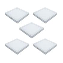 Plafons Modaza Sobrepor Quadrado, 18W, Branco - 5 Unidades