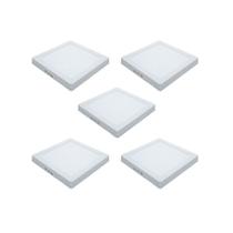 Plafons Modaza Sobrepor Quadrado, 18W, Branco - 5 Unidades