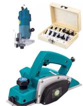 Plaina +Tupia Manual + Estojo 12 Fresa 110V Plaina +Tupia Manual + Estojo 12 Fresa 110V