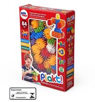 Plakt 84 Pecas Pakitoys para Montar Encaixar com Formato de Engrenagens Brinquedo Infantil Criativo