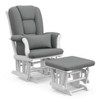 Planador e otomano Storkcraft Tuscany personalizados em branco/cinza