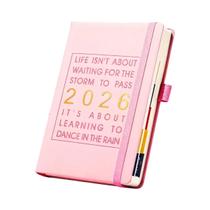 Planejador A5 Em Couro PU 2026, Agenda Mensal, Semanal E Diária, 412 Páginas, Caderno Organizador De