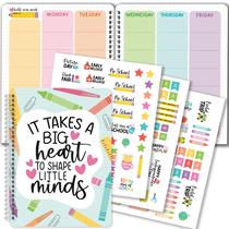 Planejador de professores Hadley Designs coloridos de 2024-2025 com adesivos Planejador de professores Hadley Designs coloridos de 2024-2025 com adesivos