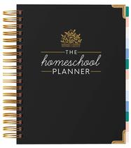 Planejador Jemwin Homeschool Beautiful Undated with Tabs Gold Spiral Planejador Jemwin Homeschool Beautiful Undated with Tabs Gold Spiral
