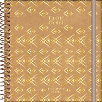 Planner 2026 Espiral 17,5x24,2cm Capa Dura 160 Páginas Kraft Gold Fosco