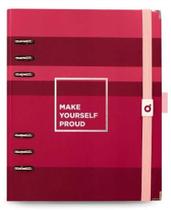 Planner argolado com caixa a5 14,8 x 21 cm, viva magenta listras 3023764001