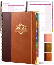 Planner CAGIE 2026-2027 Couro PU Bicolor 18 Meses