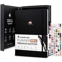 Planner Clever Fox Pro Premium A4 com organizador econômico preto