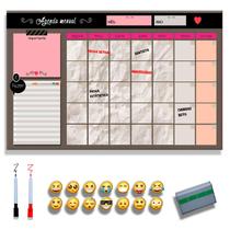Planner de Parede Planejamento Mensal Semanal 30x40 a 60x90 com 2 Canetas e 12 Imãs