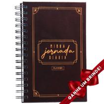 Planner Diário Agenda Devocional Capa Dura Clássico Marrom Permanente Minha Jornada Diária Espiral Com Espaço Cristão Evangélico Gospel Igreja Família