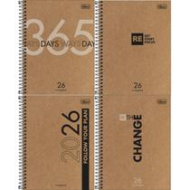 Planner Espiral Capa Dura Kraftwork 2026 - 17,7x24cm - Capas Sortidas - Tilibra