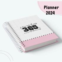 Planner Feminino Personalizado 2024 - 14,5 x 21cm com Capa Dura e Adesivos