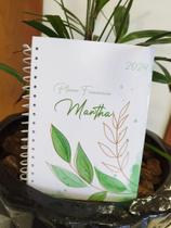 Planner financeiro capa folhagem verde - 2