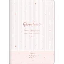 Planner Grampeado 17,8 x 25,4 cm Soho 90 G 2025 - Listras Lilás-Rosa Adventures