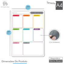 Planner Lembrete Magnético Lousa Imã Geladeira Porta Recados Anotação Semanal