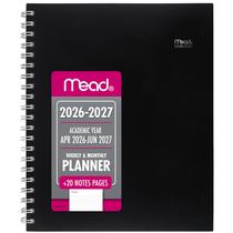Planner Mead 2026-2027 Semanal e Mensal 22x28cm Preto