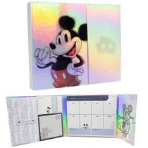 Planner Mickey Mouse Capa Dura 320 Adesivos Oficial Disney 100 Anos